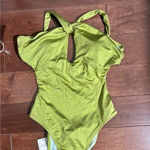 Green swimming suit